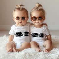 Ctrl C & V Printed 100% Cotton Baby Romper Twin Boy and Girl Outfits Sets Newborn Baby Gifts