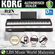 Korg B2N 88 Key Digital Piano Natural Touch Keyboard with Korg Sustain Pedal Black (B2 B2-N)