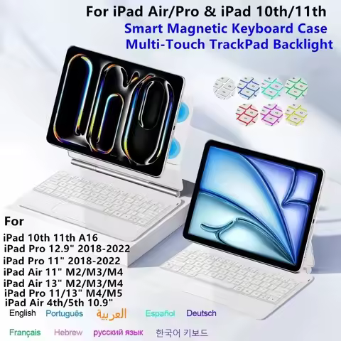 Backlight Magic Keyboard for iPad Pro 11 13 M5 2025 Case for iPad Air 11 13 Inch 2026 M4 M3 M2 Case 