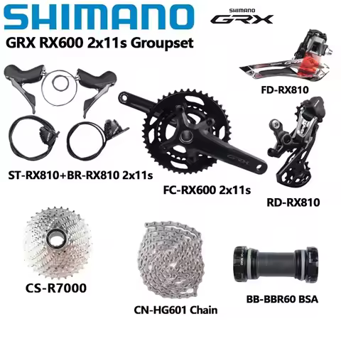 Shimano GRX RX600 2x11S Road Set 170MM 172.5MM 46-30T 22speed RX810 Front Derailleur RD RX810 K7 R70