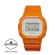 [Watchspree] Casio G-Shock DW-5600 Lineup Summer Sea Motif Orange Resin Band With Ocean Wave Pattern Watch DW5600WS-4D DW-5600WS-4D DW-5600WS-4