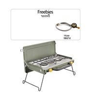 เตาแก็สเตาแก๊สบิวเทนพับได้แบบพกพาเตาเซรามิคไฟฟ้าแบบอินฟราเรดเตาสำหรับตั้งแคมป์เตาคู่ของ THOMSON