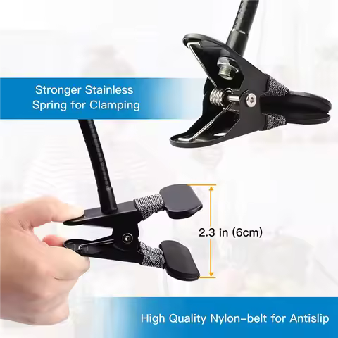 2X Webcam Stand 25 Inch Flexible Desk Mount Clamp Gooseneck Stand For Logitech Webcam C930E,C930,C92