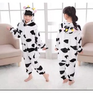 Onesie Anak Perempuan Laki Laki Dino Sapi Pikachu Tiger Stitch Panda Baju Tidur Kostum Karakter Anim