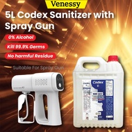 Codex Nano Mist Sanitizer 5L Liquid Disinfectant Sanitizer Non-Alcohol Anti-Coronavirus K5 Nano Spray Gun 消毒液