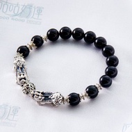 招財納福貔貅黑曜石手鍊(男款)、(含開光)吸收負能量、避邪化煞