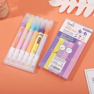 6 pc/8 pc Two Headed and Two Colored Highlighter Fluorescent pen school double headed highlighter