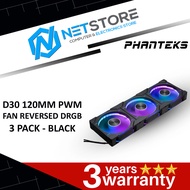 PHANTEKS D30 120MM PWM FAN REVERSED DRGB (BLACK/WHITE)