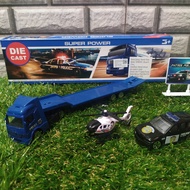Diecast Set Truck polisi Trailer Anak Miniatur Mobil police