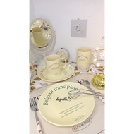 Belgian Franc & Cream Color Series Korean Style Aesthetic Plate/ Vintage Plate Korean Plate/ Aesthet