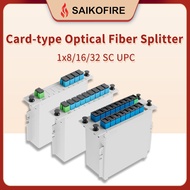 1x8/16/32 Fiber Optical PLC Splitter SC/UPC Cassette Box Fiber Optic Splitter FTTH Plug-in Card Type Beam Splitter for Optical Communication System