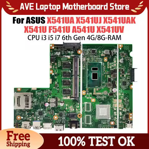 For ASUS X541UJ X541UAK X541U F541U A541U X541UV X541UVK Motherboard I3 I5 I7 CPU 4GB 8GB-RAM UMA Vi