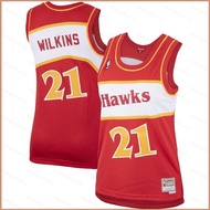 HQ2 NBA Men Mitchell and Ness Dominique Wilkins Red Atlanta Hawks Classics Swingman Jersey QH1