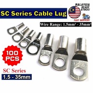 [100 PCS] Cable Lug SC Series | 1.5mm 2.5mm 4mm 6mm 10mm 16mm 25mm 35mm