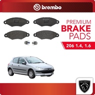 BREMBO Front Pads (L+R) - Peugeot 206 1.4,1.6 1998