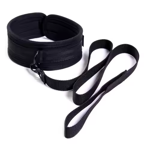 BDSM Bondage Necklace Adjustable Nylon Neck Collar With Ring Fetish Roleplay Accessory For Adult Wom