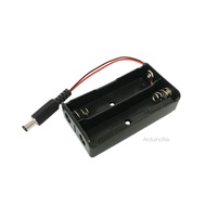 รางถ่าน 18650 ต่อแบบอนุกรม ขนาด 2 ก้อนแบบหัว 5.5x2.1mm (ใช้กับ Arduino Uno/Megaได้ทันที) 18650 battery box holder 2*3.7V with Arduino Uno/Mega plug