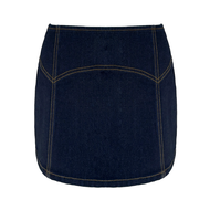 MOTTOM - ABEL Low Waist Denim Skirt in Washed Indigo Blue
