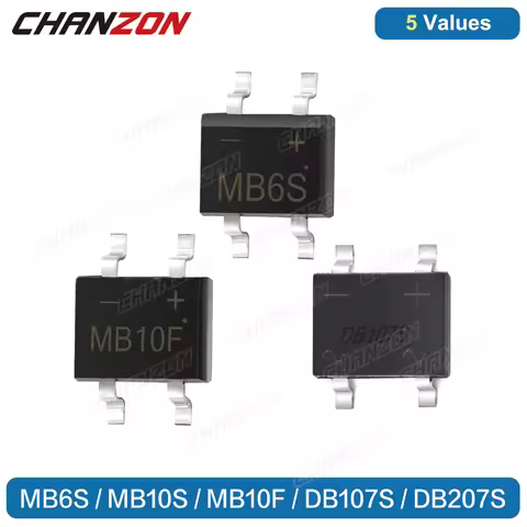 MB6S MB10S MB10F DB107S DB207S SMD Diode Bridge Rectifier MBS MBF 0.5A 1A 2A 600V 1000V MB 6S 10S Si