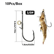 5pcs-10pcs /box Hanging Live Shrimp Back Hook Shrimp Back Hook with Spring Hanging Shrimp Fish Hook