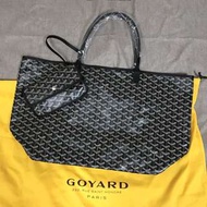 全新正品 法國巴黎帶回 GOYARD Saint louis GM 基本款黑色黑提把 大型無拉鍊托特包 購物袋 媽媽包