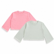 Axxon Girls' Long Sleeve Crewneck Croptop Sweater 4-11 Years Old Girls' Crop Top Premium Korean Styl