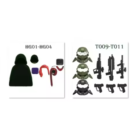HG01-HG04 Mini Action Figures, DIY STEM Building Toys Small Decorative Sculpture Desktop Ornament, E