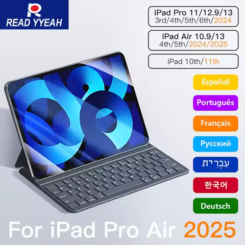 New 2025 Magic iPad Case With Keyboard For iPad 11th Air 4 5 6 Case Pro 11 12.9 11in 13in Bluetooth 