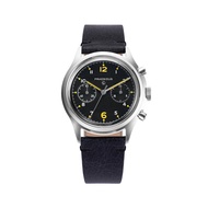 The PAC-76 (P-38-P76-MB-BLK1) 38mm Men's Military Chronograph Watch, Yellow Indexes, Black Dial, Bla