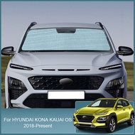 ที่บังแดดกระจกบังลมหน้าป้องกันรังสียูวีม่านบังแดดอุปกรณ์บังแดดผ้าม่านหน้าต่างด้านข้างสำหรับรถยนต์สำหรับ Hyundai Kona Kauai OS 2018-2025