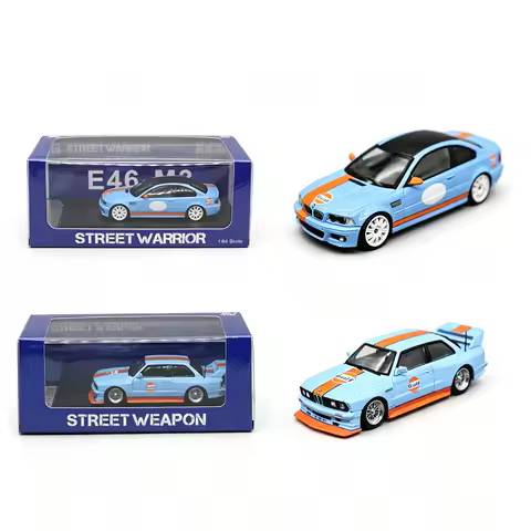 Ready To Ship Street Warrior1:64 BMW E46 M3 & E30 M3 Gulf Livery Diecast Model Car Collection (2 Var
