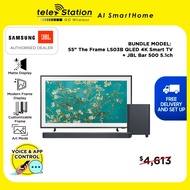 [TV BUNDLE] 55" The Frame LS03B QLED 4K Smart TV + JBL Bar 500 5.1ch | Free Google Nest Hub