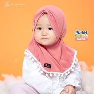 PUTIH The Newest BABY HIJAB BABY HIJAB Code Ar454 ORIGINAL BABY/Instant HIJAB BABY JERSEY/BABY Children's HIJAB With White POMPOM Variations On The Edge Of The HIJAB/Cute BAYU HIJAB/HIJAB For Babies Aged 0-1 Years