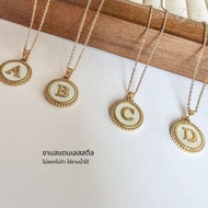 Stainless Steel Necklace A-Z Letter Pendant Gold Plated18k AZ08