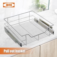 JOTO Pull Out Kitchen Cabinet Pull Out Basket with Frame Condiments Rack Dish Rack Organizer