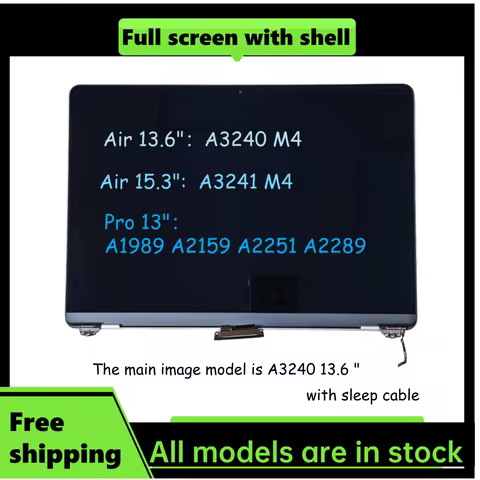 New LCD Screen Display For MacBook Pro/Air A3240 A3241 A1989 A2251 A2159 A2289 LCD Screen Assembly R