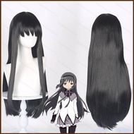 squar1 Puella Magi Madoka Magica Akemi Homura Cosplay Wig Anime Unisex Black Hair Fluffy Hairpiece Heat Resistant Hallo