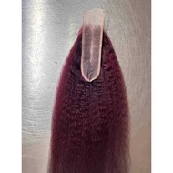 2x6 Hair Pieces Real Hair 99J Medium Transparent Net Xu Chang Wig Yaki 2 * 6 Closure