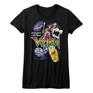Voltron Cartoon Defenders Of The Universe In Space Junior Women Fitted T Shirt