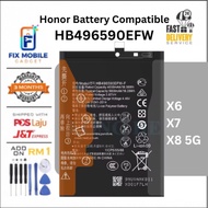 Battery compatible for Honor X6 / X7 / X8 5G HB496590EFW 5000mAH high quality Batteri [ Fix Mobile G