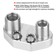 [TIE]AC Compressor Adapter Fitting Polished Finish Fit For Sanden SD7B10 7176