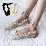 WURIMH924YYI Short Socks, Y2K Breathable Bowknot Socks,  Spring Summer Solid Color Sweet Cotton Sock
