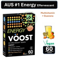 Voost Energy Effervescent 60 Tablets Multivitamin Guarana Energy Production Mental Focus