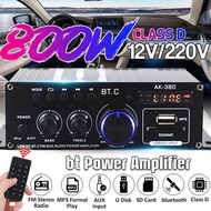 BASS Stereo Audio Amp Speaker AK380 HiFi Sound Amplifier Bluetooth 400W Amplifier 5.0 + Radio Car Power 400W X9H1