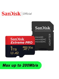 Sandisk Micro Sd卡記憶卡tf閃存卡1tb 512gb 256gb 128gb 64gb 32gb,u3 4k V30 A2 Tf卡microsd卡,適用於手機相機監視器無人機遊戲,最高傳輸速度為200m/s