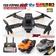 【GW】[OBSTACLE AVOID ANTI-LANGGAR] DRONE FEO P7 Pro MAX 4K DUAL Cam WIFI RC DRONE With Camera Folding Drone Quadcopter