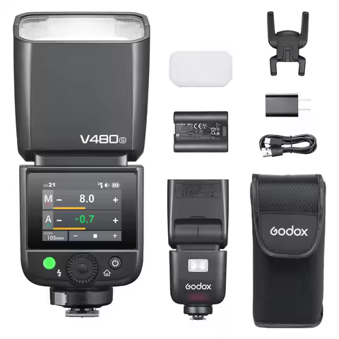 Godox V480 TTL Li-ion Camera Flash Speedlite Light for Canon Nikon Sony Fijifilm 1/8000s HSS Touchsc