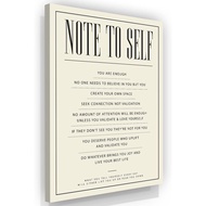 Note To Self Inspirational Modern Art Canvas Print Wall Art Home Decor Self Affirmation Quote Self E