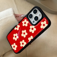 case for iphone xr 11 12 13 14 15 16 pro max plus air back cover simple red flower pattern tpu case 