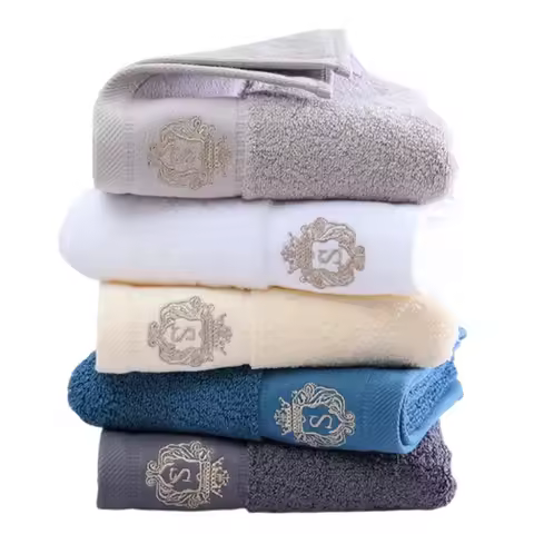 S Sign Pure Cotton Towel 34x74cm/70x140cm Hotel Style Bath Towel Set All Cotton Skin Hair Friendly C